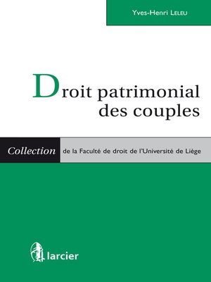 cover image of Droit patrimonial des couples